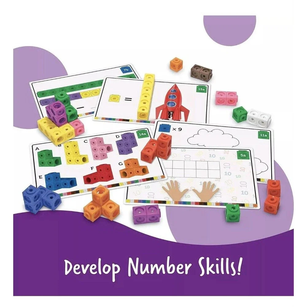 Learning Resources MathLink Cubes Early Math Activity Set - 115 Pieces-ages 4+